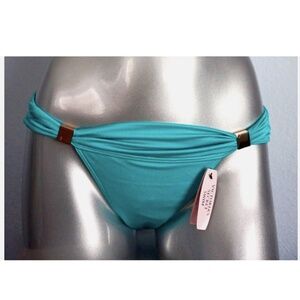 Victorias Secret Nwt Teal Green Gold The Hottie Cheeky Swim Bikini Bottom